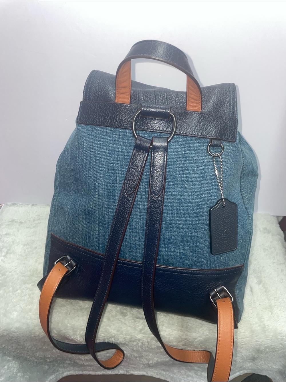 Coach Denim Turnlock Rucksack - Picture 3 of 15